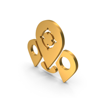 Gold Map Location Pins Symbol PNG & PSD Images