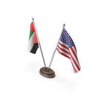 Arab Emirates & United States Flags Stand PNG & PSD Images