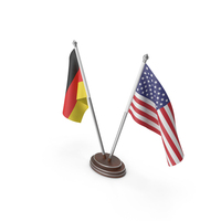 Germany & United States Flags Stand PNG & PSD Images