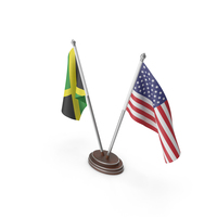 Jamaica & United States Flags Stand PNG & PSD Images