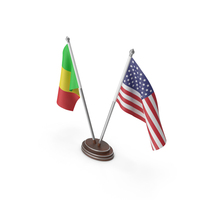 Mali & United States Flags Stand PNG & PSD Images