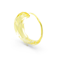 Yellow Liquid Circular Splash PNG & PSD Images
