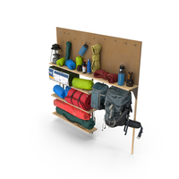 Dirty Camping Gear Storage Wall PNG & PSD Images