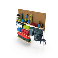 Clean Camping Gear Storage Wall PNG & PSD Images