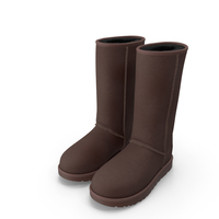 Womens Classic Australian Slouch Boots Fur Brown PNG & PSD Images