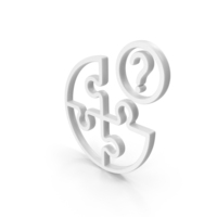 White Circular Puzzle Help Question Mark Symbol PNG & PSD Images