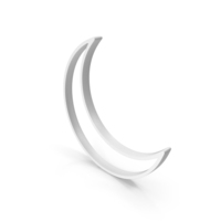 White Half Moon Outline Decorative Symbol PNG & PSD Images