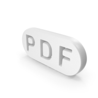 White PDF Symbol PNG & PSD Images