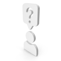 White Question Mark Chat Bubble User Web Symbol PNG & PSD Images