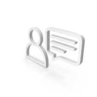 White User With Message Chat Symbol PNG & PSD Images