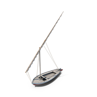 Felucca Sail Boat With Rolled Sail PNG & PSD Images