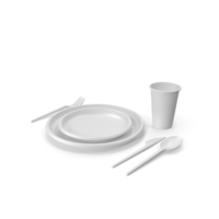 Plastic Tableware White PNG & PSD Images