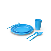 Blue Plastic Tableware PNG & PSD Images