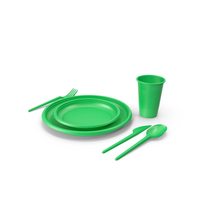 Plastic Tableware Green PNG & PSD Images