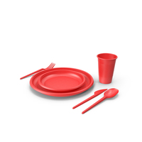 Red Plastic Tableware PNG & PSD Images