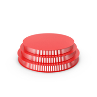 Red Cylindrical Display Podium Three Tiered With Front Lighted Panels PNG & PSD Images