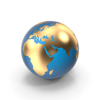 Globe Blue Gold PNG & PSD Images