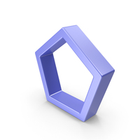 Blue Titanium Basic Pentagon Outline Shape PNG & PSD Images