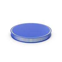 Blue Cylindrical Display Podium Lighted-Up. PNG & PSD Images