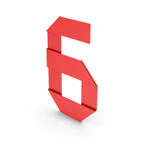 Red Ribbon Number 6 PNG & PSD Images