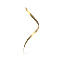 Gold Curly Ribbon PNG & PSD Images