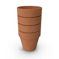 Small Clean Four Pot Stack PNG & PSD Images