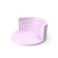 Lilac Round Podium, Step Wall Behind It. PNG & PSD Images