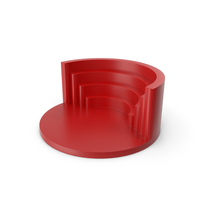 Red Round Podium, Step Wall Behind. PNG & PSD Images