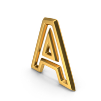 Gold Outline Letter A PNG & PSD Images