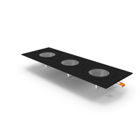 Modular Recessed Rectangle 3 Light Luminaire Black PNG & PSD Images