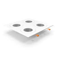 Luminaire White Square Surface Mount 4 Light PNG & PSD Images