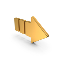 Gold Directional Side Arrow Web Symbol PNG & PSD Images