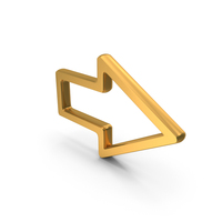 Gold Directional Side Arrow Web Symbol PNG & PSD Images