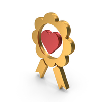 Heart In Award Badge Symbol PNG & PSD Images