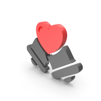 Favorite Notification Bell With Heart Symbol PNG & PSD Images