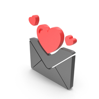 Mail With Three Hearts Symbol PNG & PSD Images