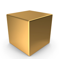 Basic Cube Gold PNG & PSD Images