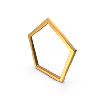 Gold Basic Outline Pentagon Icon PNG & PSD Images