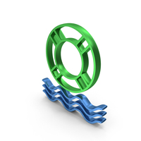 Lifebuoy With Water Waves Icon PNG & PSD Images