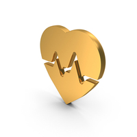Gold Heartbeat Medical Icon PNG & PSD Images