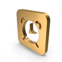 Gold Clock Icon PNG & PSD Images