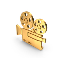 Gold Video Camera Symbol PNG & PSD Images