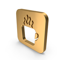 Square Gold Hot Drink Icon PNG & PSD Images