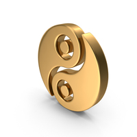 Gold Yin Yang Icon PNG & PSD Images