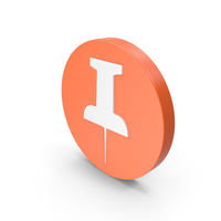 Orange Round Pin Icon PNG & PSD Images