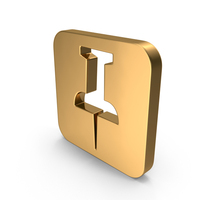 Square Gold Pin Icon PNG & PSD Images