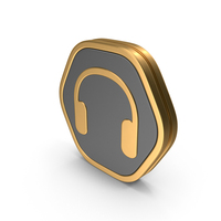 Badge Headphones Icon PNG & PSD Images