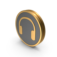 Badge Headphones Icon PNG & PSD Images