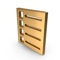 Gold List Icon PNG & PSD Images