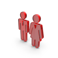 Red Glass Gents & Ladies Toilet Symbol PNG & PSD Images